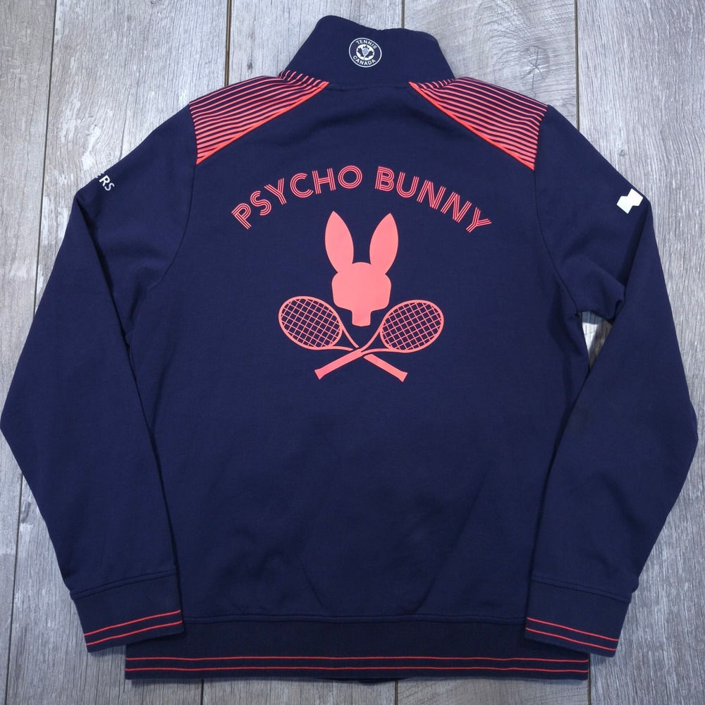 Psycho Bunny Track Jacket Men Medium Navy National Bank Open Tennis Canada